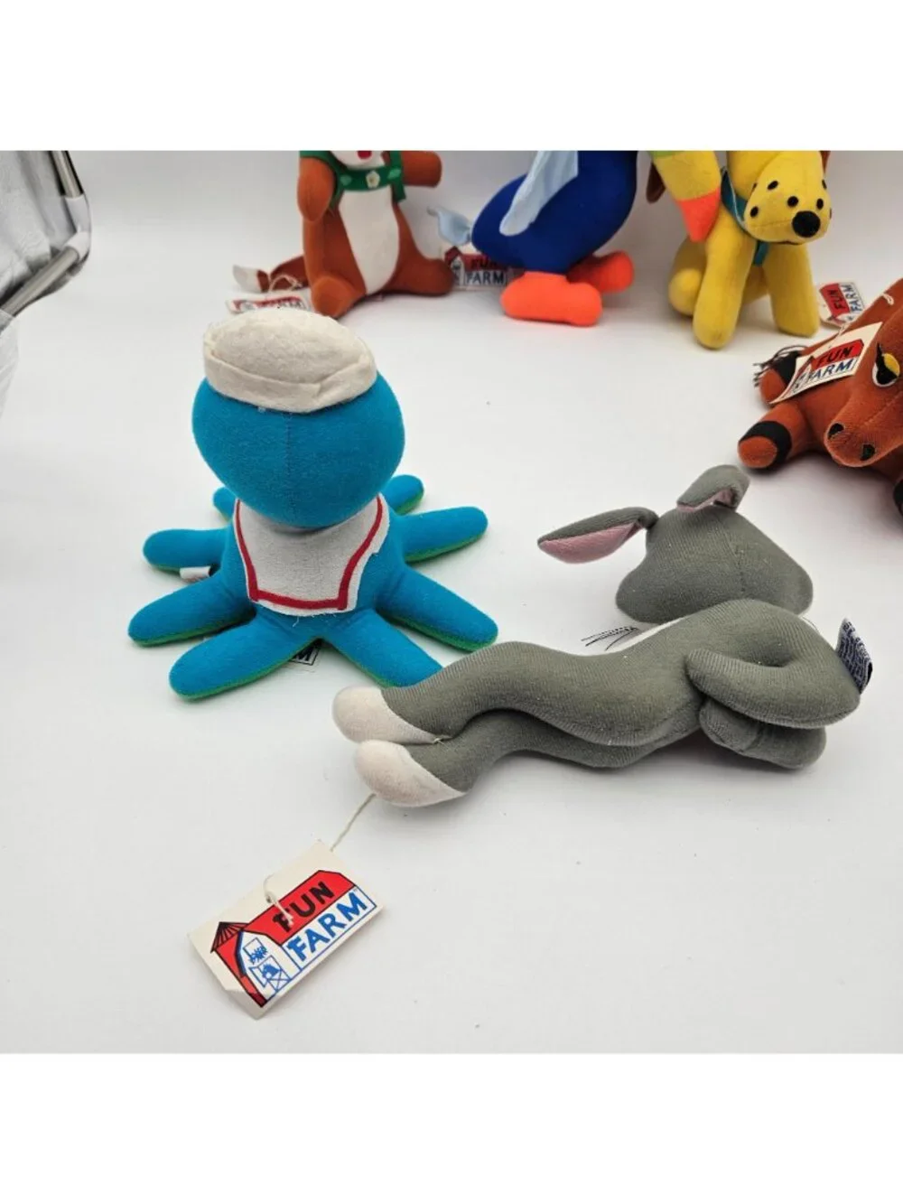 Lot of 6 Vintage 1970s Fun Farm Plush Animals Bugs Bunny Camel Dog Octopus